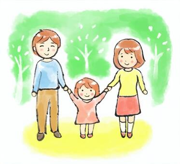 Illustration, family, hand drawn, brush painting, JPG and PNG