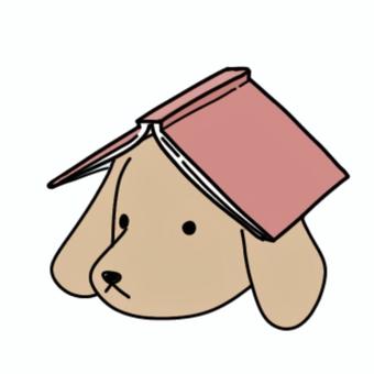 本を載せる犬 本,犬,読書,読書の秋,秋,漫画,読み聞かせ,動物,生き物,生活のイラスト素材