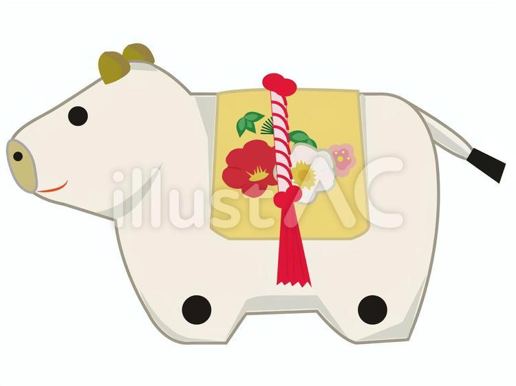 丑年　置物 干支,置物,丑年のイラスト素材