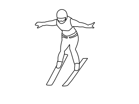 スキージャンプ スキージャンプ,競技,種目,ウインタースポーツ,運動,冬,迫力,ダイナミック,人,人物のイラスト素材