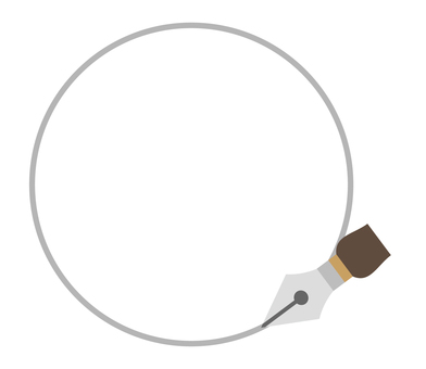 fountain pen circular frame, , JPG, PNG and AI