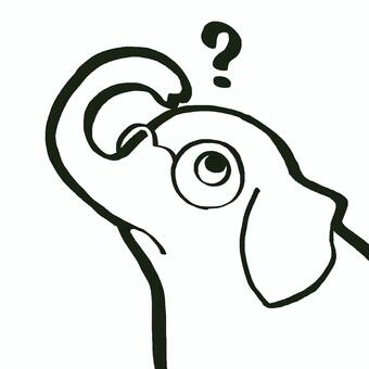 かんがえる動物(ゾウ) 動物,ゾウ,象,アイコン,メガネのイラスト素材