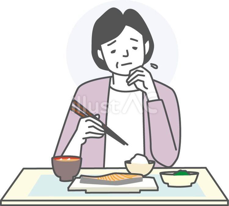 食欲不信_嚥下障害 嚥下障害,食欲不信,高齢者のイラスト素材