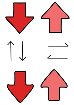 手描きやじるし〜赤〜 矢印,やじるし,レッド,赤,手描き,方向のイラスト素材