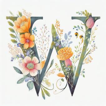 Flower letter W, , JPG