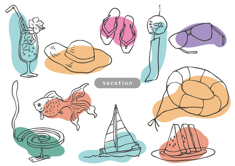 Illustration, summer, sea, vector, 