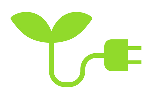 エコプラグアイコン エコ,節電,プラグ,アイコン,電気,電力,葉,芽,緑のイラスト素材