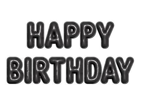 バルーン文字 誕生日 ブラック 黒 happy,birthday,誕生日おめでとう,3d,風船文字,風船,飾り,立体文字,お誕生日,ハッピーバースデーのイラスト素材