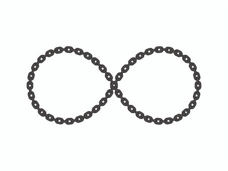 無限大マーク（鎖・細）02 無限大,インフィニティ,鎖,チェーン,記号,アイコン,マーク,シンプル,文字のイラスト素材