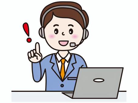 コールセンター男性 人物,職業,コールセンター,男性,電話対応のイラスト素材