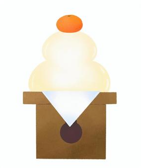 鏡餅（主線なし） 鏡餅,もち,みかん,シンプル,正月のイラスト素材