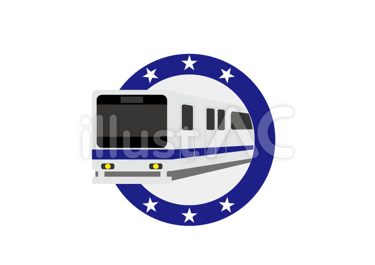 青の電車 乗り物,電車,鉄道のイラスト素材