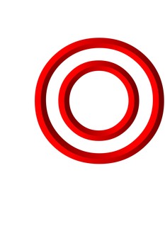 ３D文字記号赤二重丸 二重丸,丸,記号,立体,3d,赤,装飾,デザイン,アイコンのイラスト素材