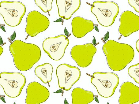 洋梨_手描き風パターン1 梨,洋梨,果物,食べ物,パターン,壁紙,シームレス,手描き風,かわいい,ポップのイラスト素材