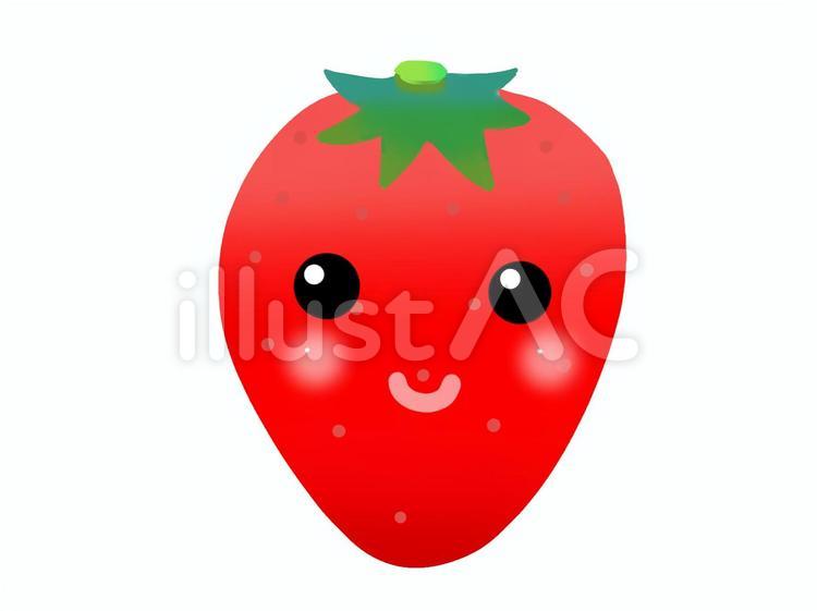 いちごちゃん　フチナシ いちご,赤い,果実のイラスト素材