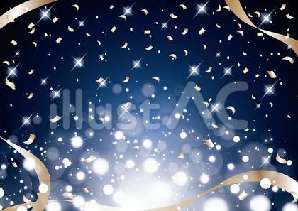 リボンと紙吹雪の背景素材