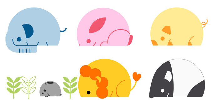 animal icons, animal, elephant, rabbit, JPG, PNG and AI