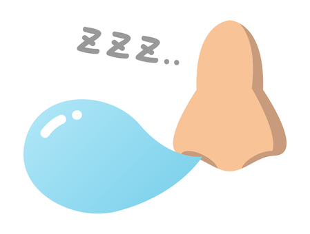 鼻提灯 鼻提灯,鼻,睡眠,寝る,居眠り,熟睡のイラスト素材