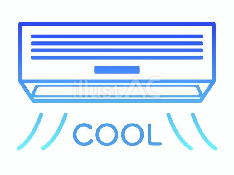 夏素材　冷房のシンプルなエアコン素材　1 夏,エアコン,クーラーのイラスト素材