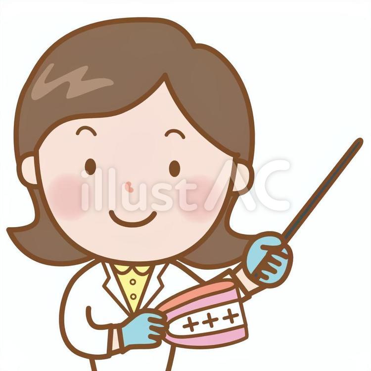 歯科技工士女性 ポインターイラスト No 無料イラストなら イラストac