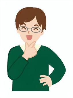 喜んでいる男性_上半身1 喜んでいる男性_上半身1 男性,表情,人物,上半身,喜ぶ,ニコニコ,明るい,感情,若い,長袖のイラスト素材