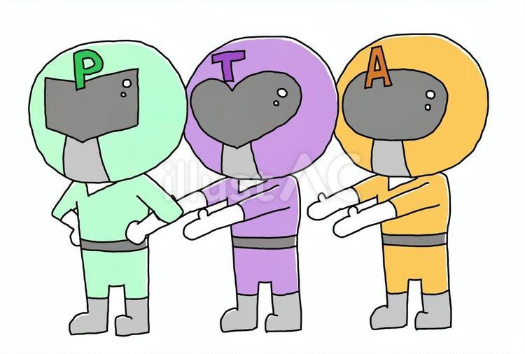 PTAレンジャー＿整列 pta,pta役員,pta活動のイラスト素材