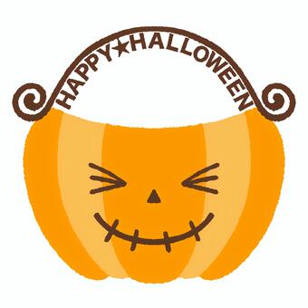 ジャック・オ・ランタンのバスケット かぼちゃ,ハロウィン,イベント,ジャックオランタン,パンプキン,秋,かわいい,バスケット,オレンジ,アイコンのイラスト素材