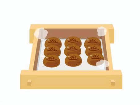 蒸し器と蒸された温泉まんじゅう 温泉まんじゅう,温泉,まんじゅう,蒸し器,小豆,あんこ,旅館,和菓子,おみやげ,土産のイラスト素材