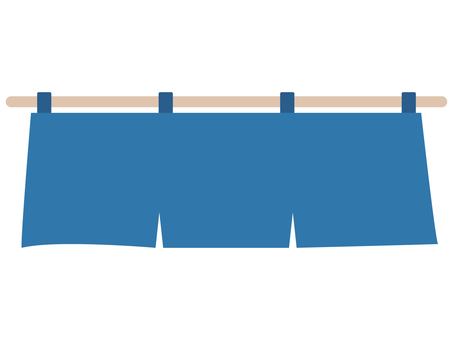 青い3巾のれん のれん,フレーム,見出し,看板,お店,和風,販促,商店,営業中,入口のイラスト素材