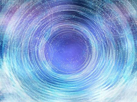 光響と音律のフラクタル【1】 光響と音律のフラクタル【1】 スピリチュアル,抽象,幾何学模様,神秘的,幻想的,青紫色,波紋,フラクタル,イラスト,光のイラスト素材