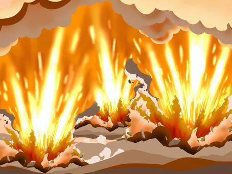 連続爆発 爆発,爆破,発破,破裂,破壊,背景,炎,煙,壁紙,危険のイラスト素材