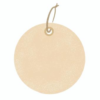 手描き風　タグ・ラベル（ベージュ・丸） タグ,ラベル,ひも付き,水彩,手描き風,くすみ,カラー,紙素材,クラフト風,ナチュラルのイラスト素材