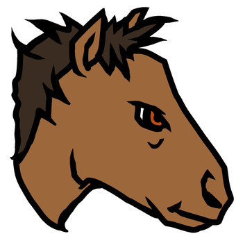 右横顔の茶色の馬A 馬,horse,ウマ,競馬,競走馬,ダービー,名馬,四足歩行,尻尾,お馬さんのイラスト素材