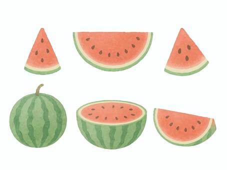 Illustration, watermelon, fruit, fruits, 