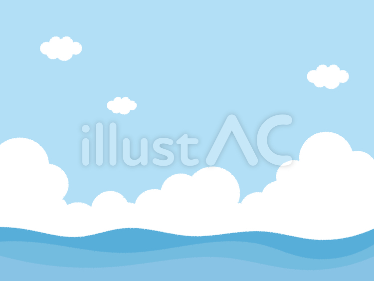 空　青空　雲　夏　海　水色 空,雲,海のイラスト素材