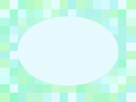 緑と水色の幾何学模様の楕円フレーム88 フレーム,幾何学,背景,枠,飾り枠,囲み枠,緑,水色,カラフル,楕円のイラスト素材