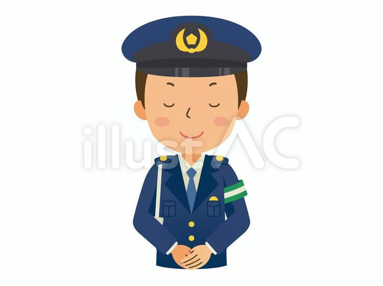 お辞儀する警察官 警察官,警官,警察のイラスト素材