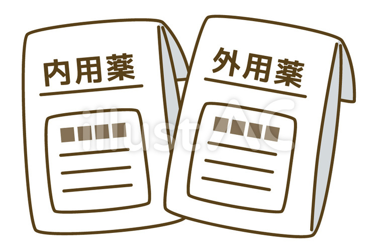 薬袋2　主線有り 薬,内服薬,カプセルのイラスト素材