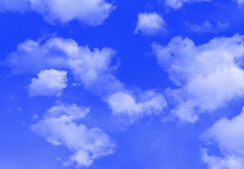 雲のある青空　背景 青空,雲,空,晴れ,天気,背景,壁紙のイラスト素材