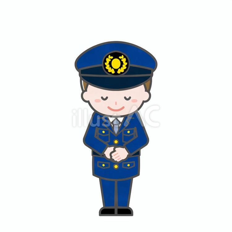 ミニ_単体_警察官の男性08 男性,大人,職業のイラスト素材
