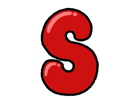 アルファベット　S s,アルファベット,文字,大文字,小文字,英語,赤,シンプル,挿絵,素材のイラスト素材