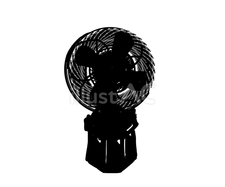 扇風機 扇風機,シルエット,レトロのイラスト素材