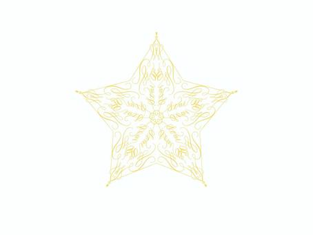 カリグラフィー風の星 星,カリグラフィー,手描き,手書き文字,クリスマス,英語,筆記体,フローリッシュ,モノトーン,黄色のイラスト素材