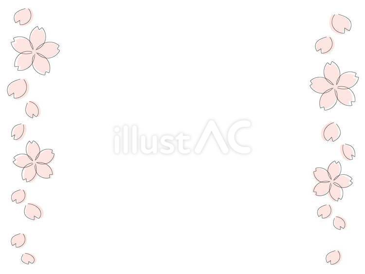 桜の花の手描き風イラスト9 桜,手描き,華やかのイラスト素材
