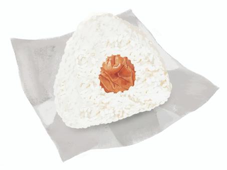飯糰(梅干,用包裝紙), JPG 和 PNG 飯糰(梅干,用包裝紙), 飯糰, omusubi, 幹梅, JPG 和 PNG