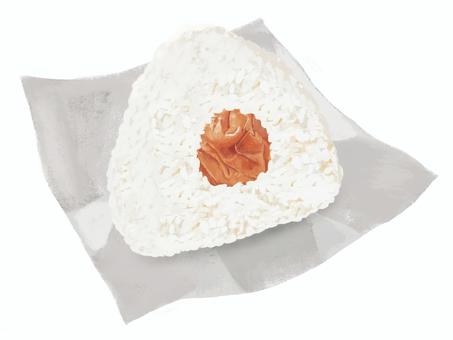 Onigiri (dried plum, with wrapping paper), rice ball, salted plum, plum, JPG and PNG