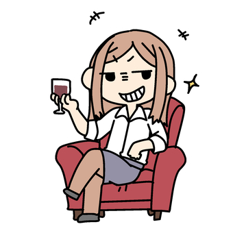 ワイン片手のたくらむ女性 女性,ワイン,たくらむ,悪だくみ,悪行,悪い,顔,悪役,権力者,セレブのイラスト素材