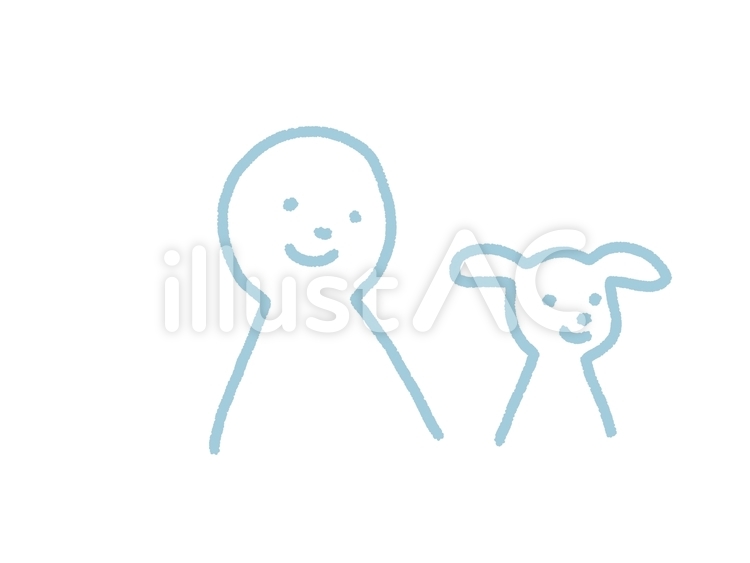 飼い主　犬　信頼関係人物イラスト　ペット 仲良し,家族,犬のイラスト素材