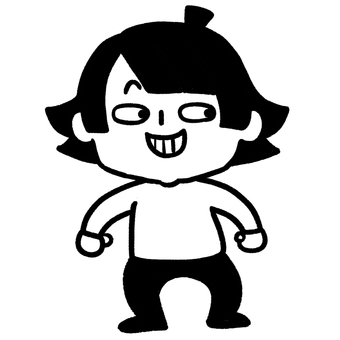 いたずらな顔のこども_全身 こども,子ども,表情,顔,いたずら,いじわる,たくらむ,にやり,うっしっし,悪だくみのイラスト素材