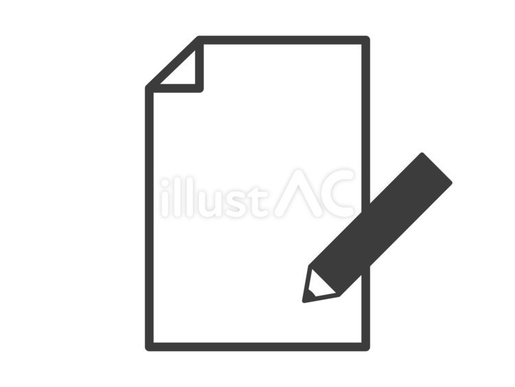 めくれている紙と黒鉛筆 書類,アイコン,フレームのイラスト素材